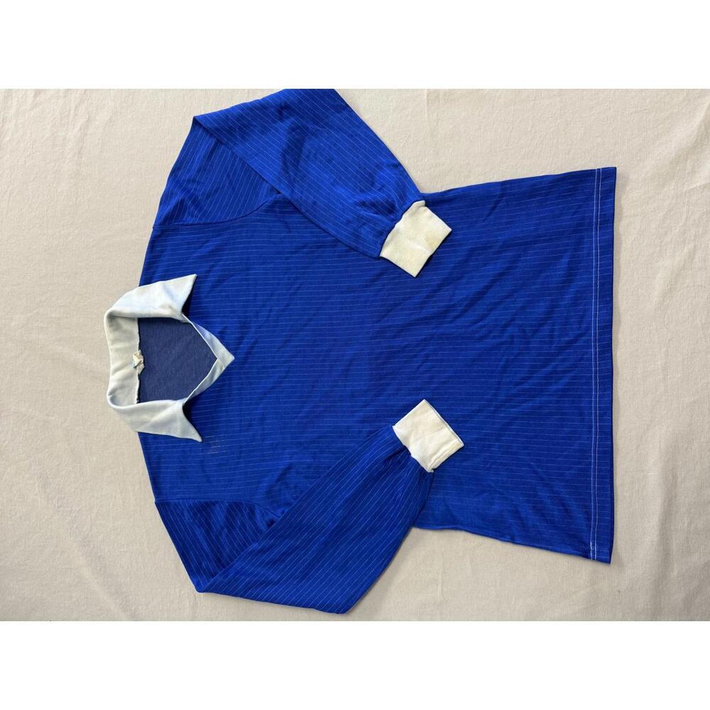 Vintage Football Uhlsport Goalie Jersey Blue Pin Stripe - M